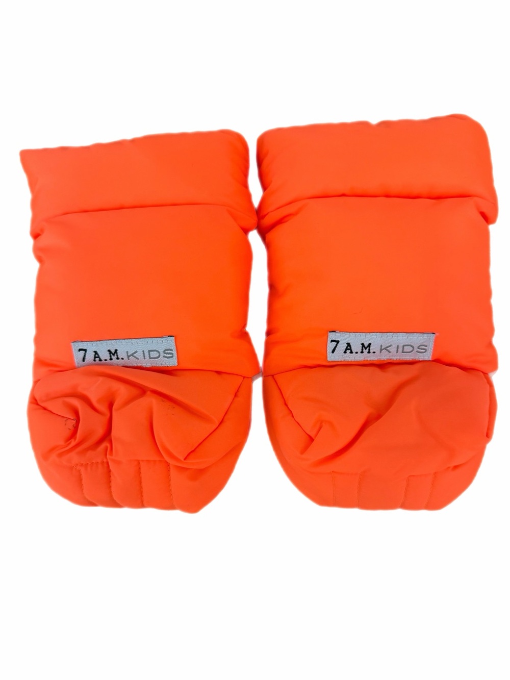 7 A.M. Kids Bright Orange Puffer Mittens